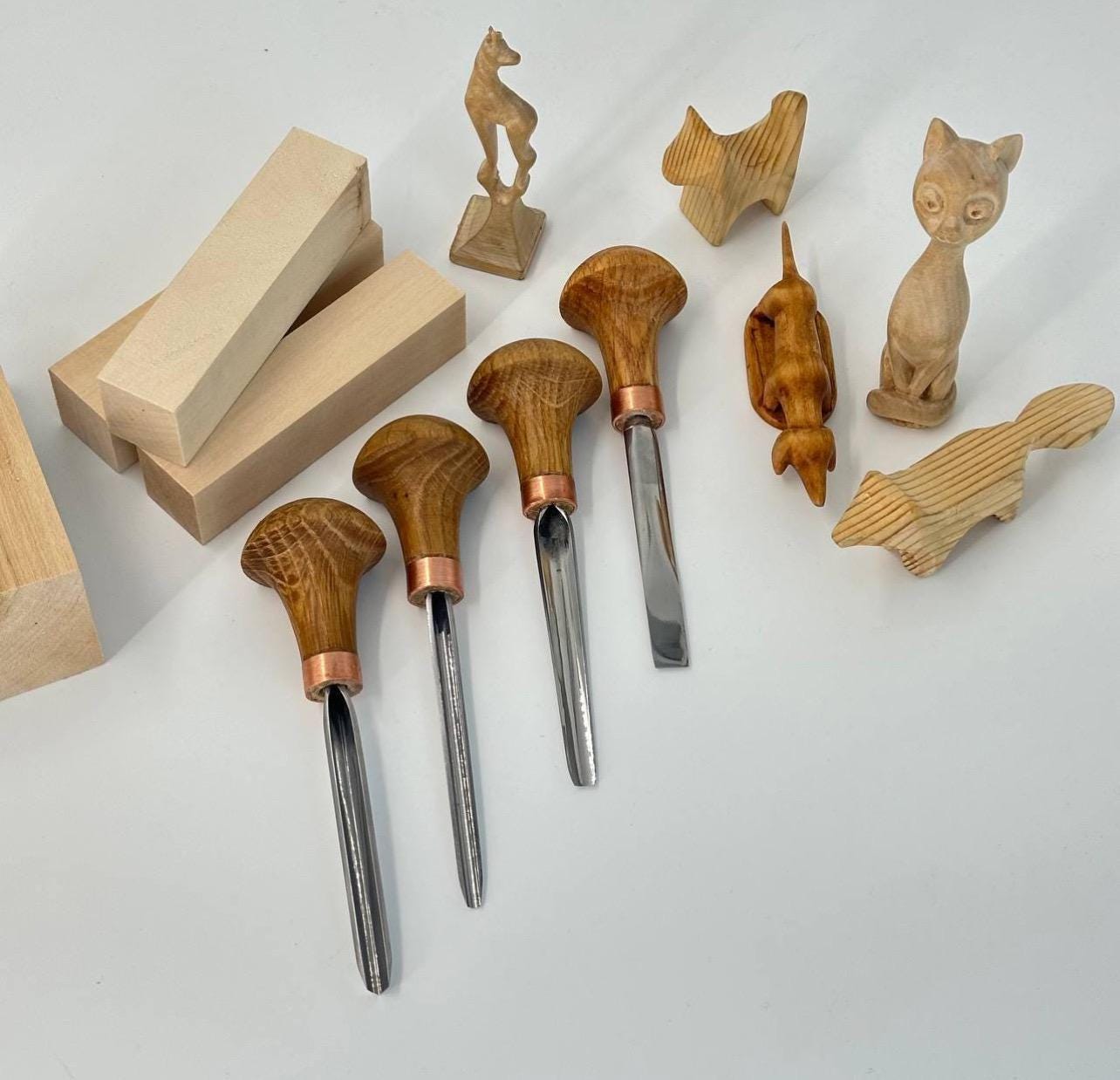 Handmade Wood Carving Chisel Set – 4 Piece Professional Engraving Tools