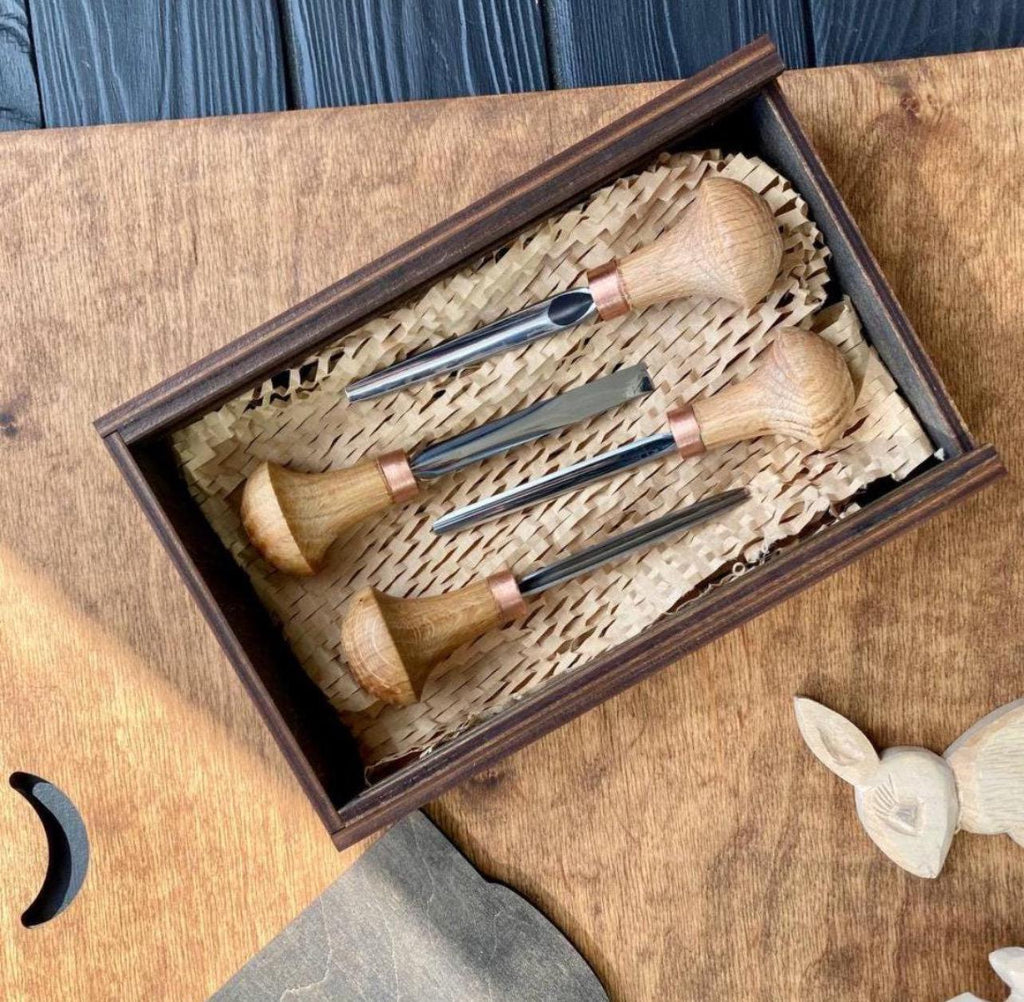 Handmade Wood Carving Chisel Set – 4 Piece Professional Engraving Tools