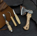 Hand-Forged Wood Carving Tool Set: Whittling, Hook, Gouge, Chisel