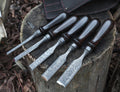 Hand-Forged Wood Carving Chisel Set: High-Carbon Steel Carpentry Tools