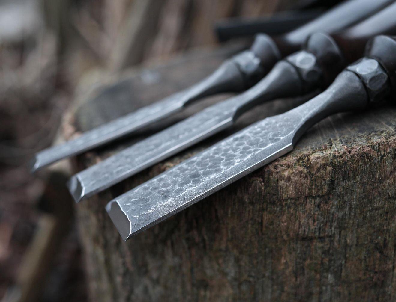 Hand-Forged Wood Carving Chisel Set: High-Carbon Steel Carpentry Tools