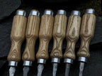 Handmade Wood Carving Chisel Set: High Carbon Steel Gouges, Leather Pouch