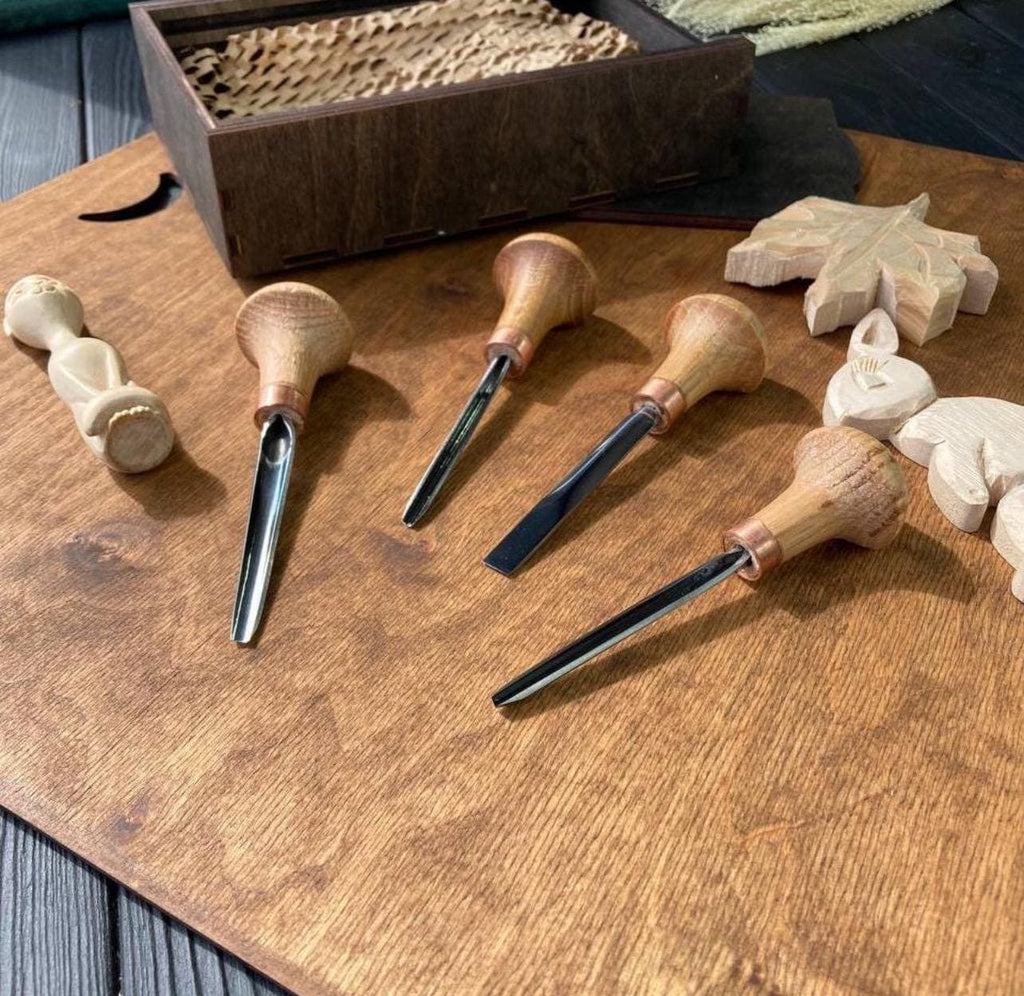 Handmade Wood Carving Chisel Set – 4 Piece Professional Engraving Tools