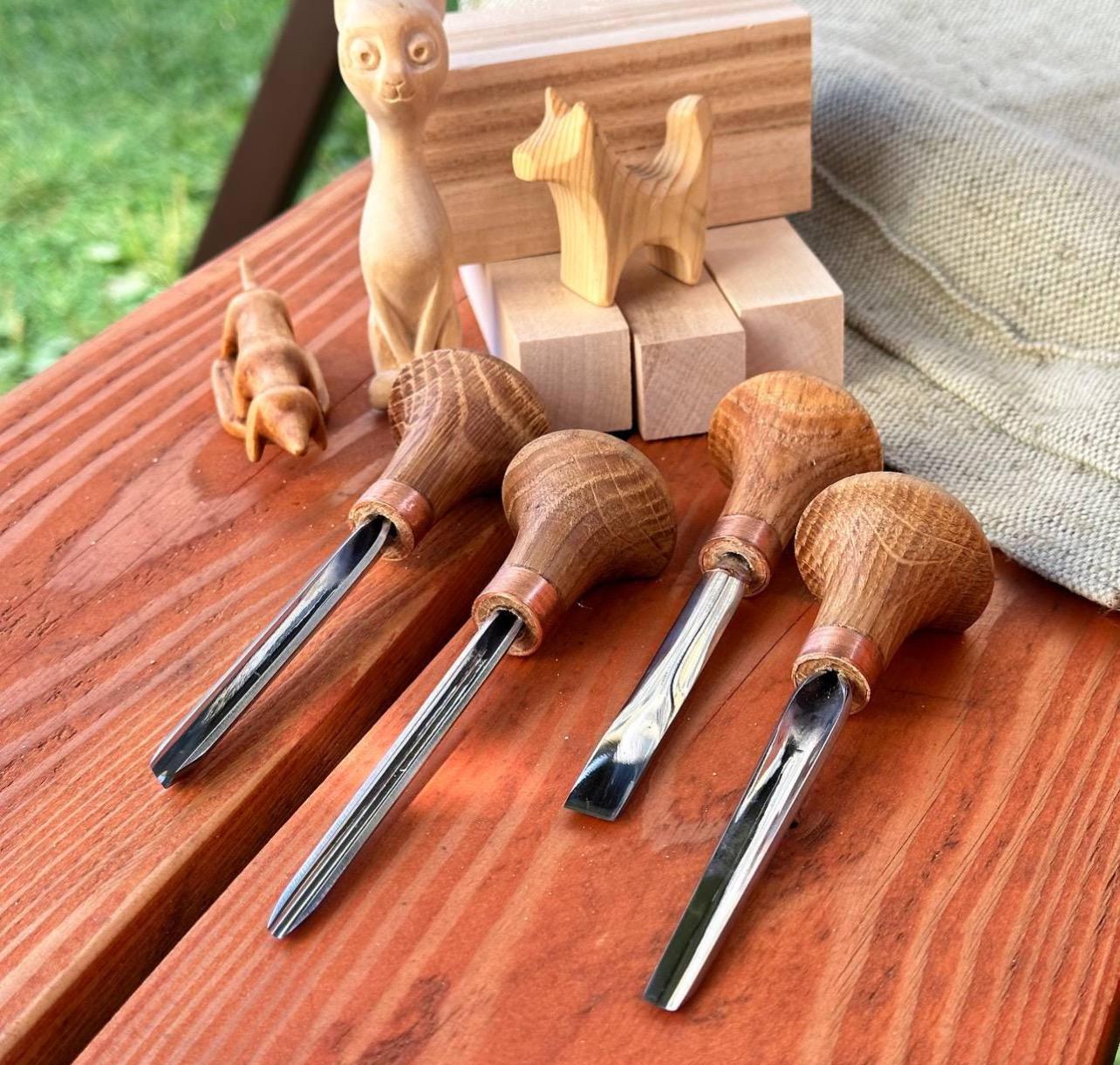 Handmade Wood Carving Chisel Set – 4 Piece Professional Engraving Tools