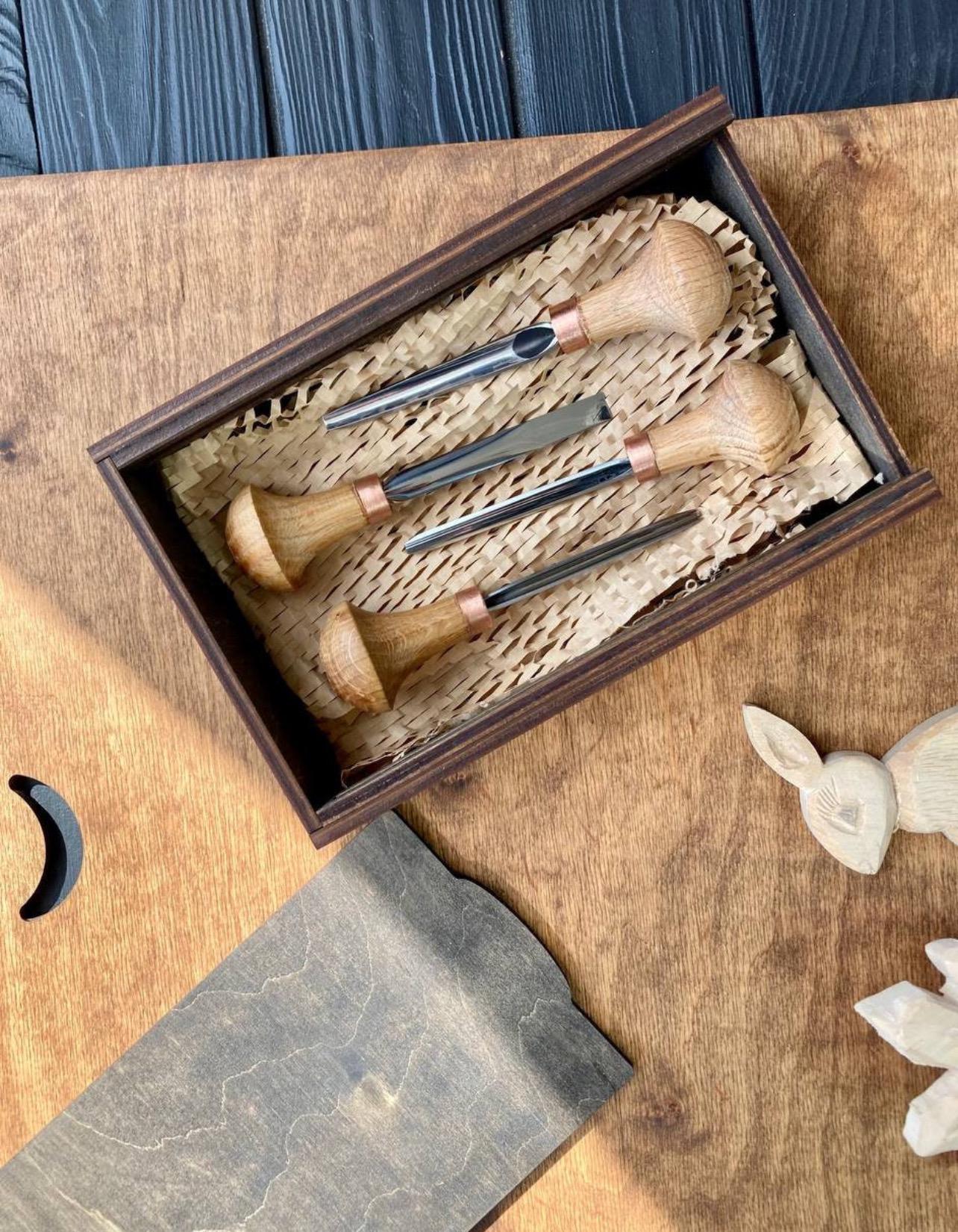 Handmade Wood Carving Chisel Set – 4 Piece Professional Engraving Tools