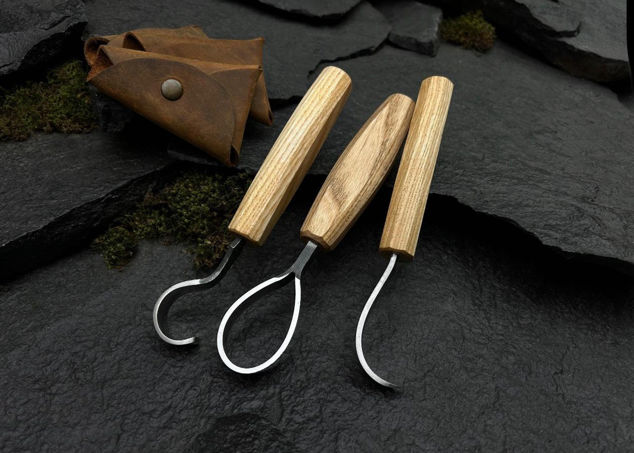 Wood Carving Hook Knife Set: Spoon, Bowl, Kuksa Carving Tools
