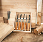Japanese Handcrafted Carving Chisel Set 5 pcs –  | Hand Forged Nomi for Fine Wood Carving,