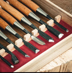 Japanese Handcrafted Carving Chisel Set 10 pcs –  | Hand Forged Nomi for Fine Wood Carving,