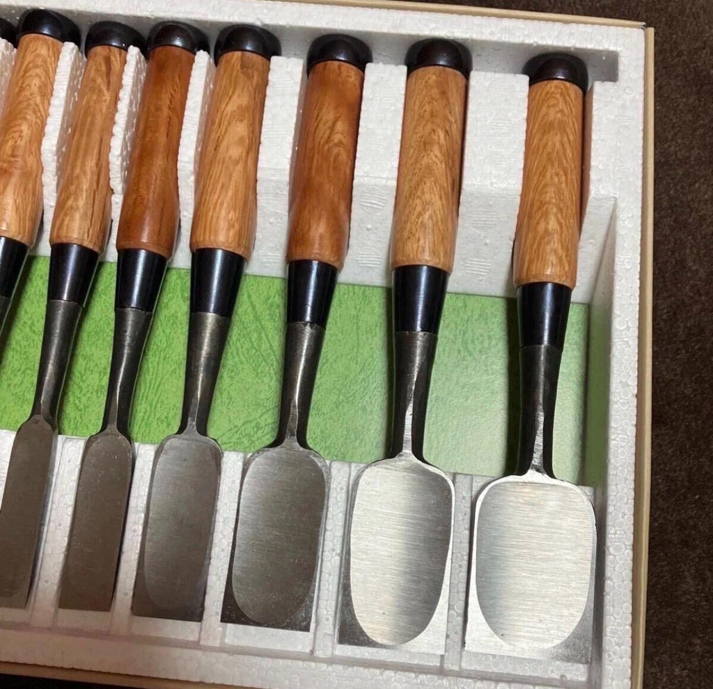 Japanese Chisel Set – 10-Piece Hand-Forged Woodworking Tool Kit