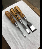 3-Piece Butt Chisel Set in Black and White Ebony