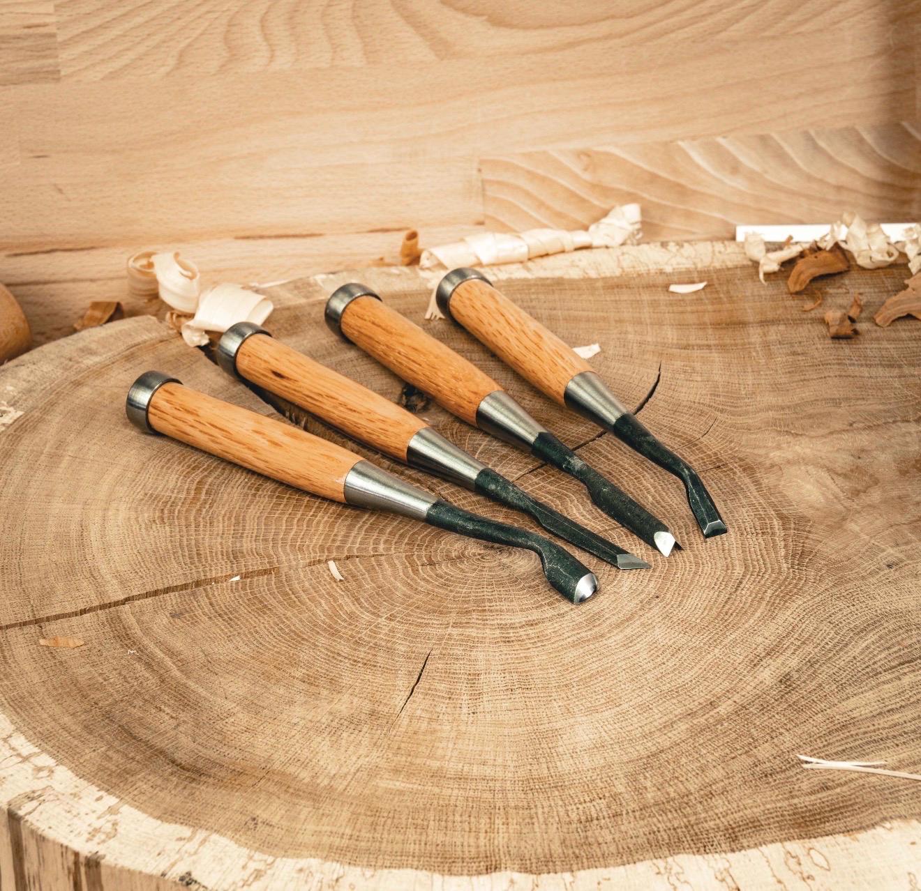 Japanese Handcrafted Carving Chisel Set 10 pcs –  | Hand Forged Nomi for Fine Wood Carving,