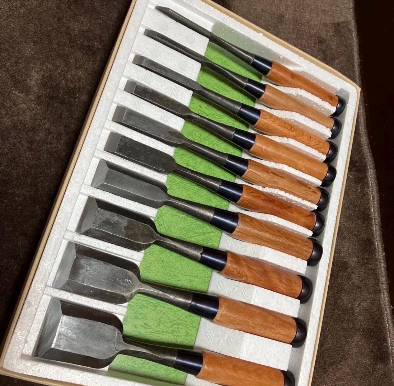 Japanese Chisel Set – 10-Piece Hand-Forged Woodworking Tool Kit
