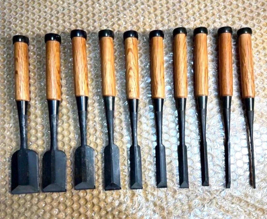 Hand-Forged Wood Carving Chisel Set – High Carbon Steel, Exotic Wood Handles