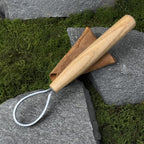 Hook Carving Knife: Spoon Shaping Tool - Leather Sheath Included