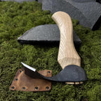 Adze with Leather Case. Wood Carving Tool. Adze with Straight Blade. Universal Axe. Woodworking Adze. Hand Forged Tool. Carbon Steel 52100.