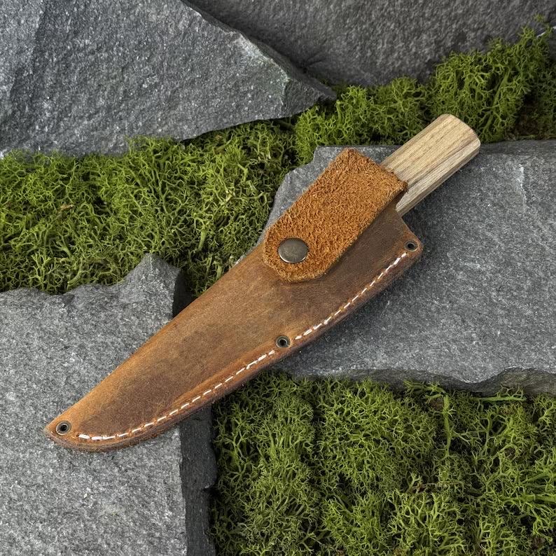 Hand Forged Carving Knife: Woodworking Tool (Carbon Steel Blade)