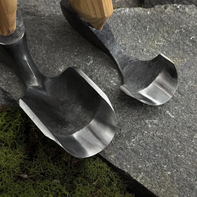 Hand Forged Wood Carving Adze, Carbon Steel 52100 Blades, Ash Handles, Two Sizes