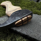 Hand Forged Carving Adze, 52100 Carbon Steel Blade, Ash Wood Handle, Leather Sheath