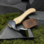 Adze with Leather Case. Wood Carving Tool. Adze with Straight Blade. Universal Axe. Woodworking Adze. Hand Forged Tool. Carbon Steel 52100.